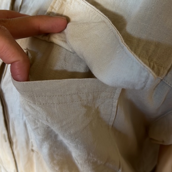 SOLD Abercrombie & Fitch Linen Tan Romper Size Medium - Picture 7 of 9